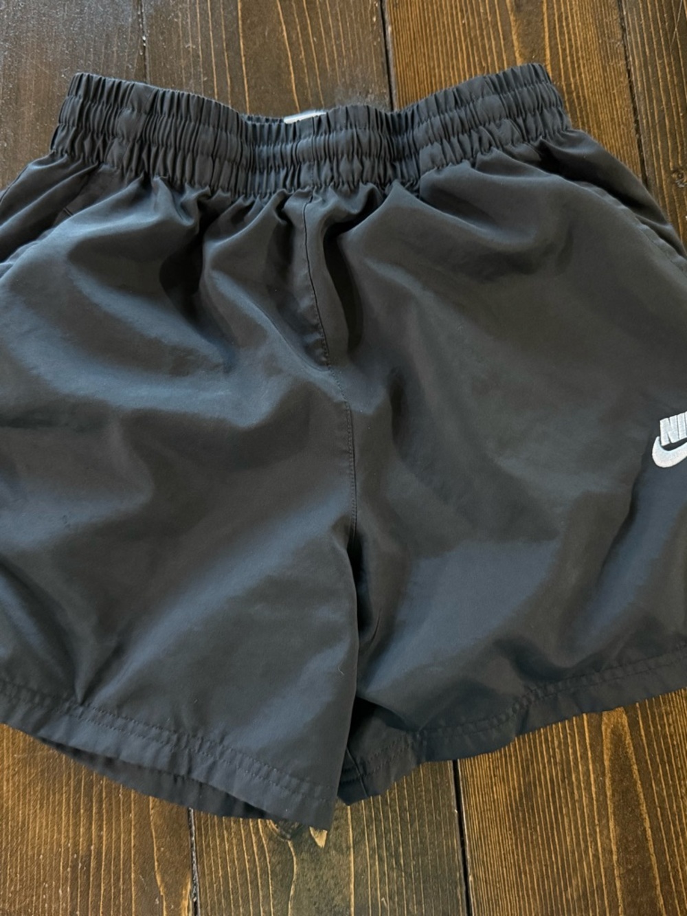 Kids Large Nike Black Shorts with White Nike Swoosh Tag